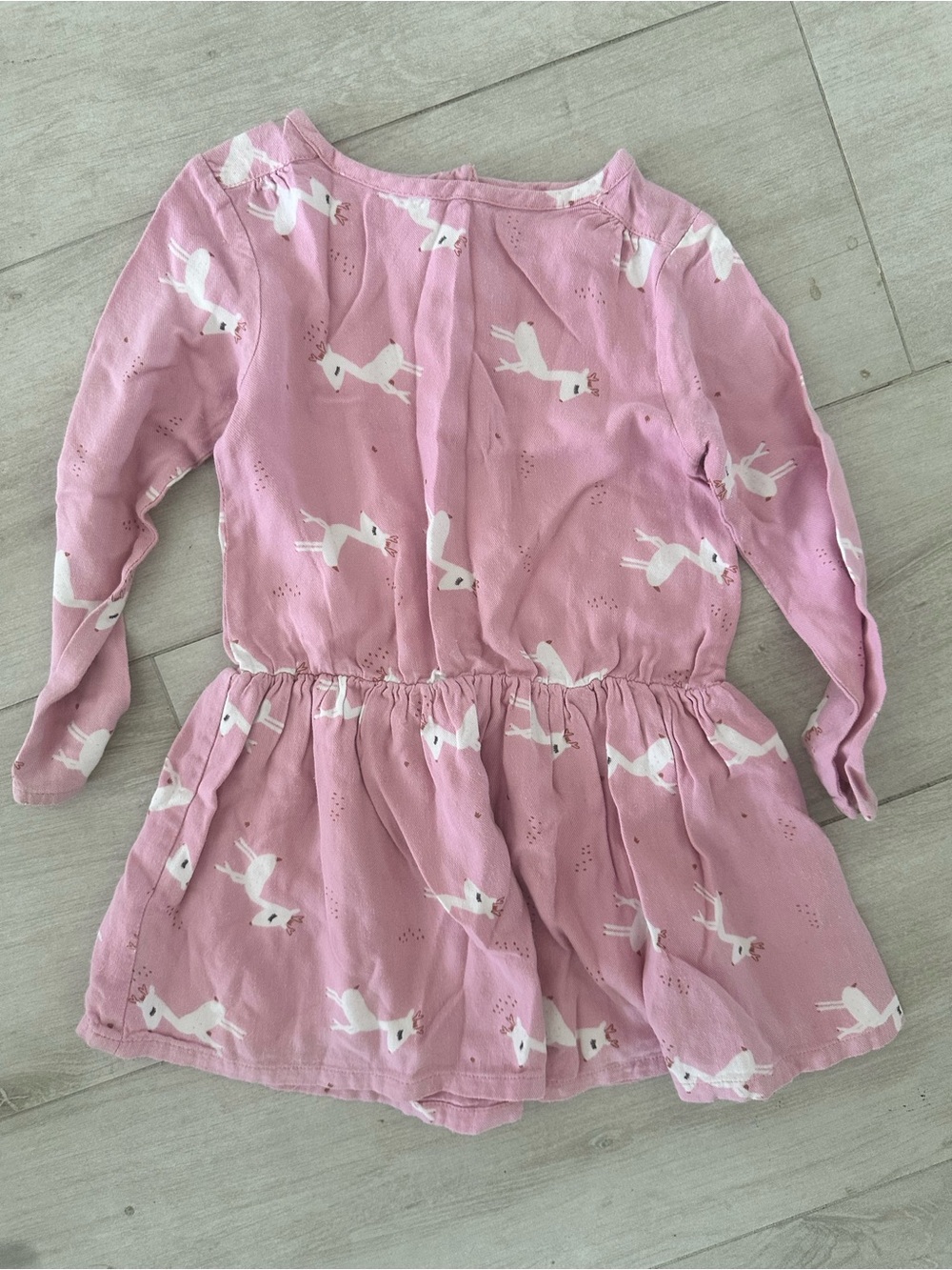 Galleries Lafayette Pink Reindeer Print Long Sleeve Dress 3T